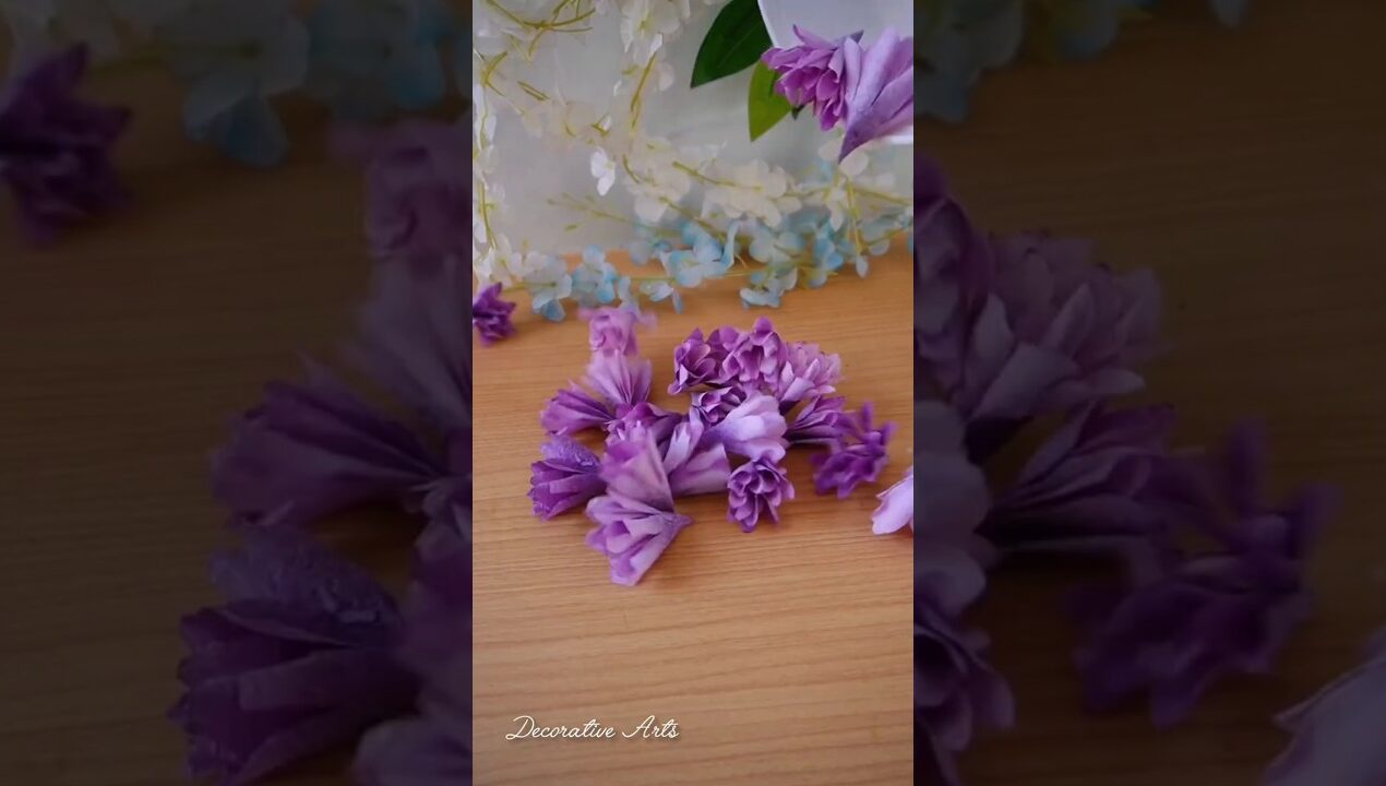 How to make Beautiful purple Flower With Tissue Paper/ DIY Flowers Making Ideas/ #craft #flowers