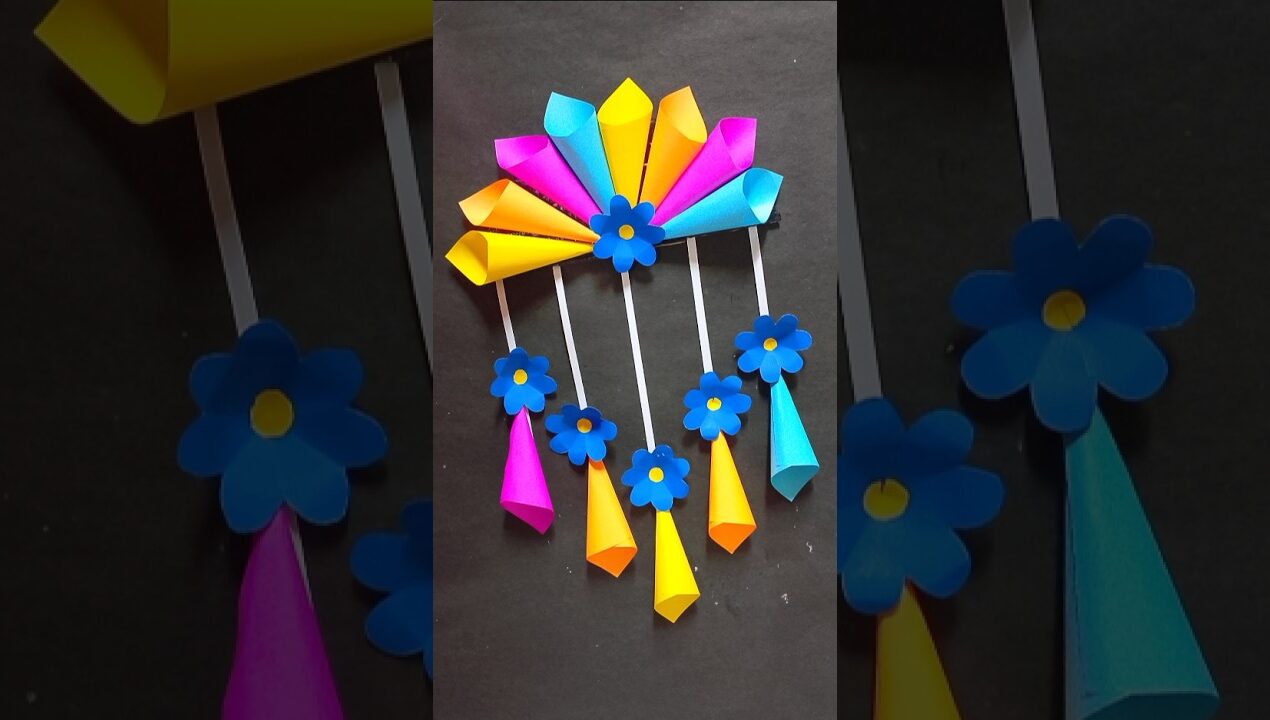 Beautiful Paper Wall Hanging / DIY Wall Hanging Craft #shorts #youtubeshorts #homedecor #craft #diy