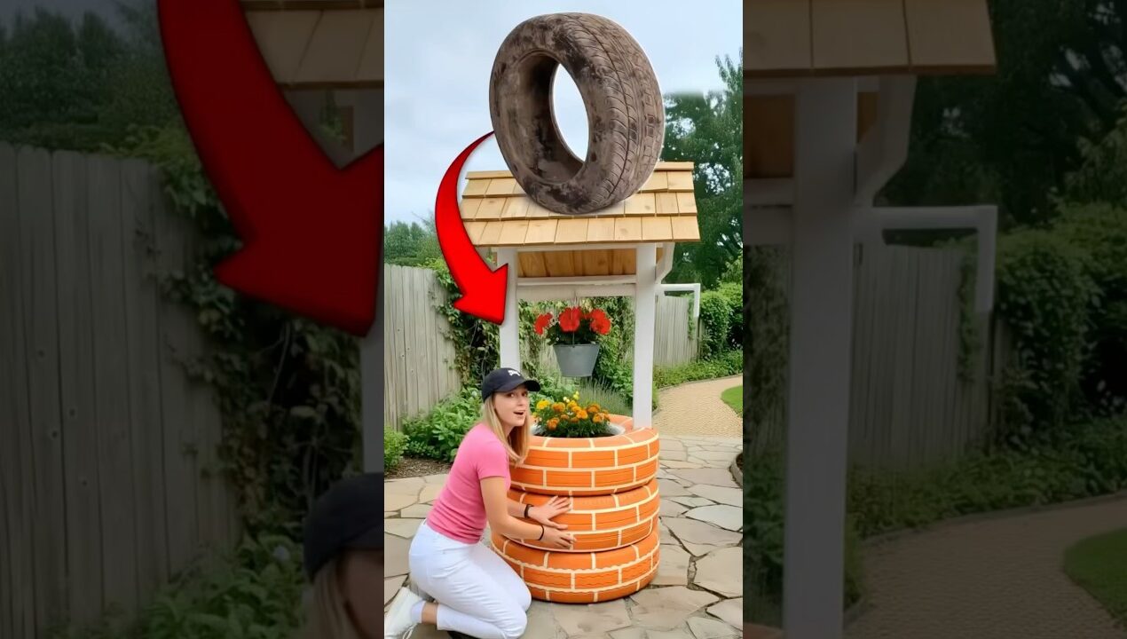 From Old Tire to Beautiful Garden Well 😍🌸 | Genius DIY Idea