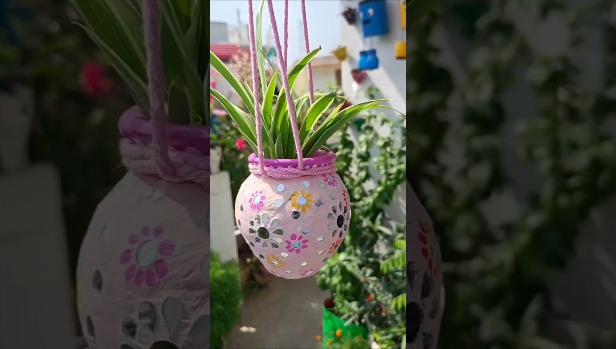 DIY Beautiful Mosaic Matka Planter #diy #planter #craft #hangingplanters #upcycling #art