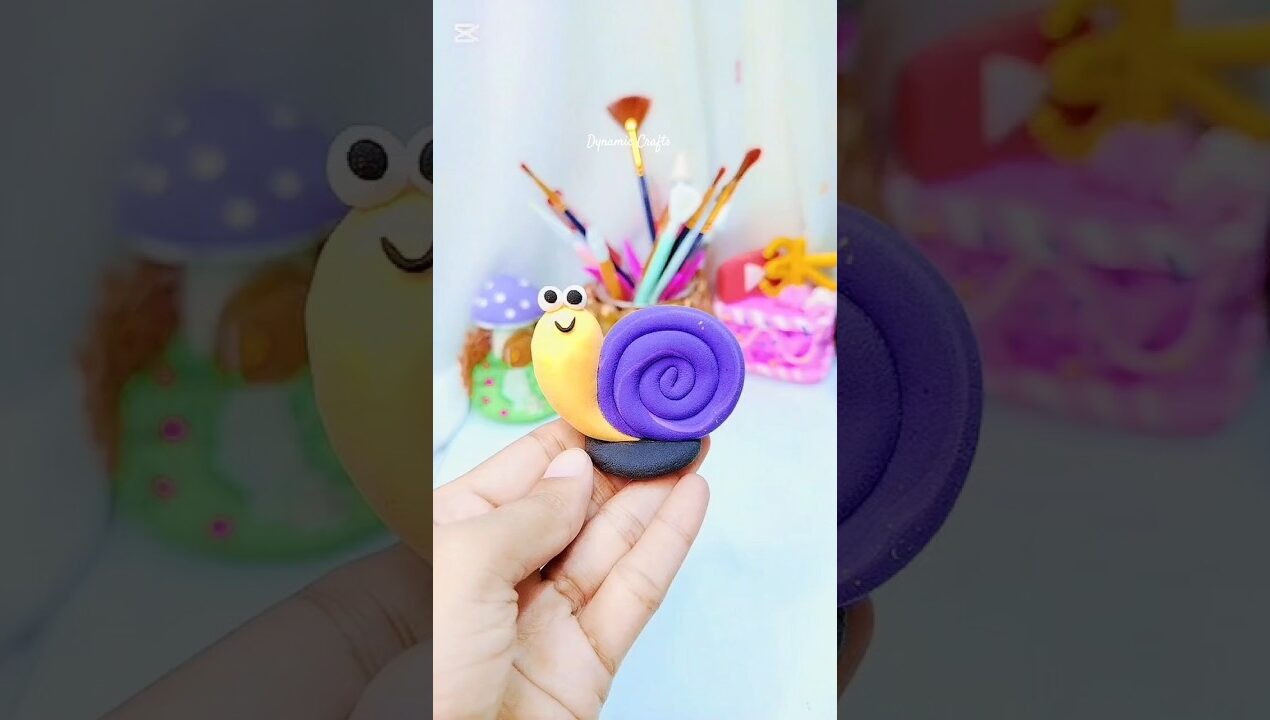 DIY clay snail🐌#diy #snail #shorts