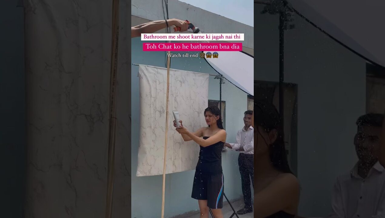 Fake bathroom setup to shoot a shampoo video #videography #haircare #diy #diybuild #shorts #viral