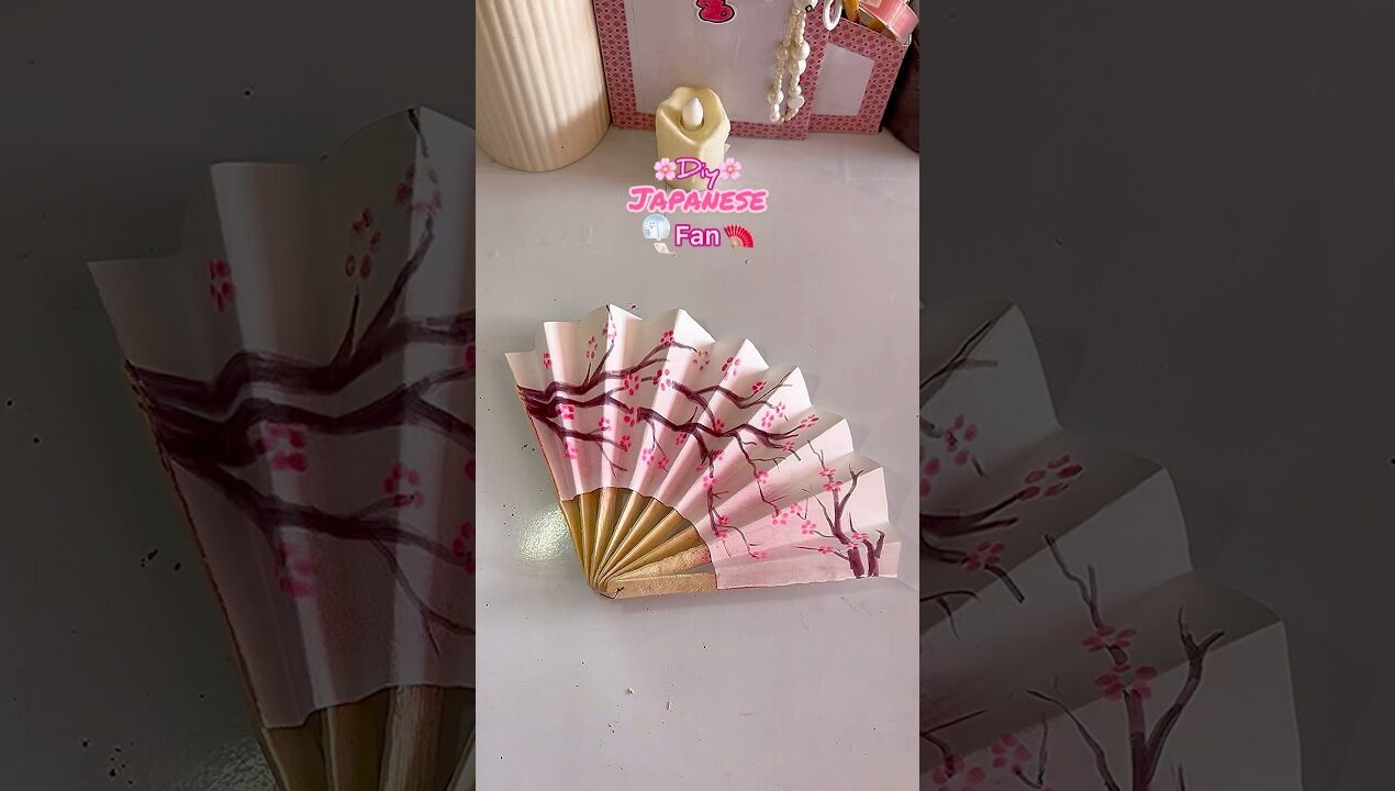 Diy Icecream Sticks 🪭Japanese Fan #diy #shorts #ytshorts #craft