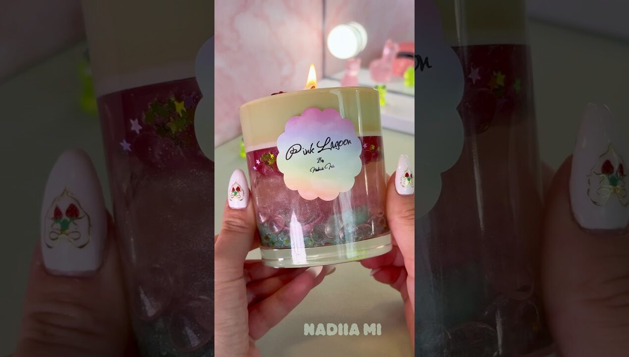 DIY Pink Lagoon Water Candle ✨ Satisfying ASMR Craft