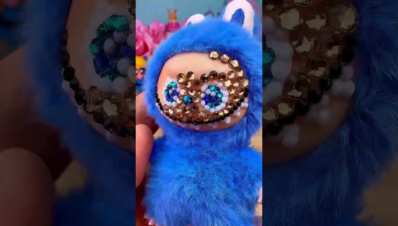 LABUBU 💎 Tiny Bedazzled Labubu DIY #labubu