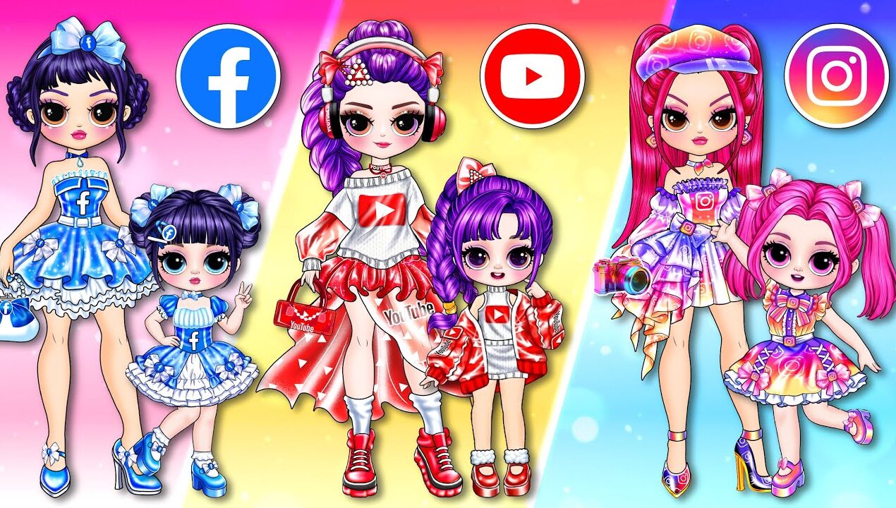 What’s the BEST Social Media Family Fashion for Huntrix? | DIY Fashion Paper Dolls