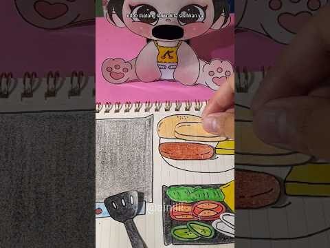 YUK KITA BUATIN BABY CERI BURGER VIRAL‼️🍔 #shorts#youtubeshorts#diy #ainilii#papercraft #paperdiy