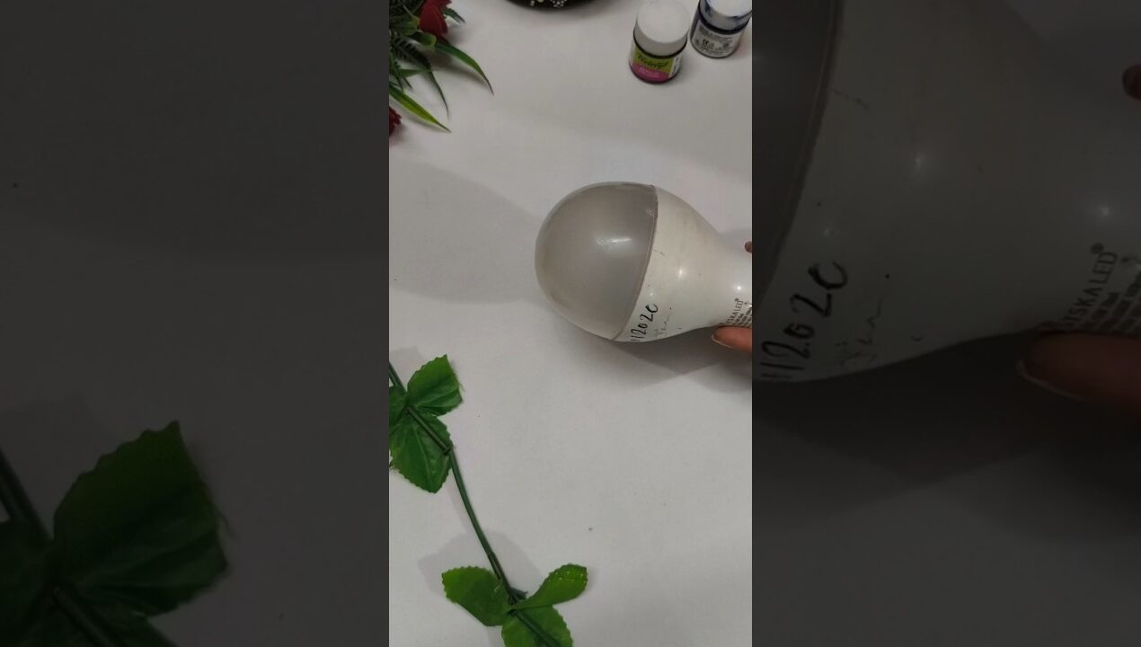 waste bulb craft idea #wastematerialcraft #bulbcraft #diy #ytshorts #art #trending #flowerpot #viral