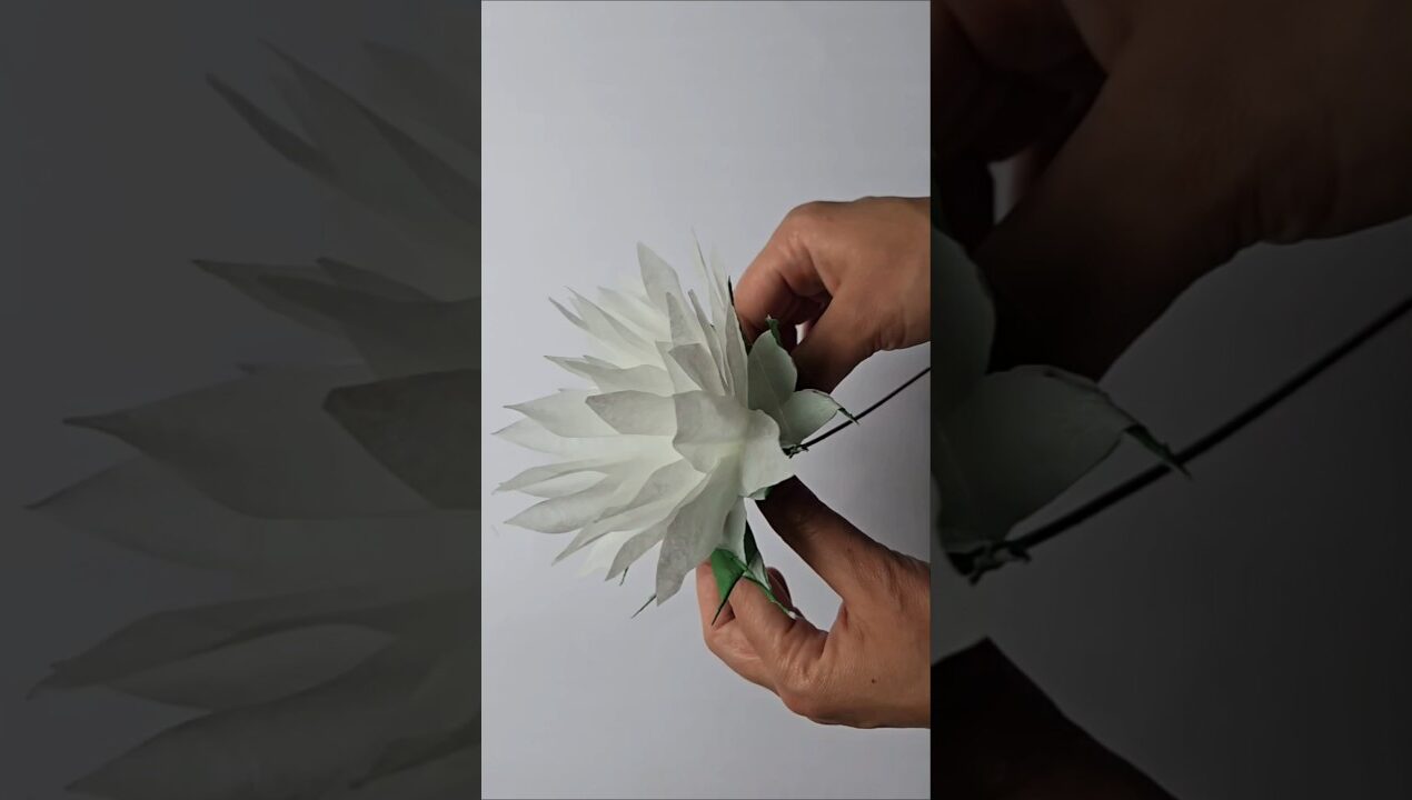 Elegant White Paper Flower DIY | Quick & Easy Craft | #shorts