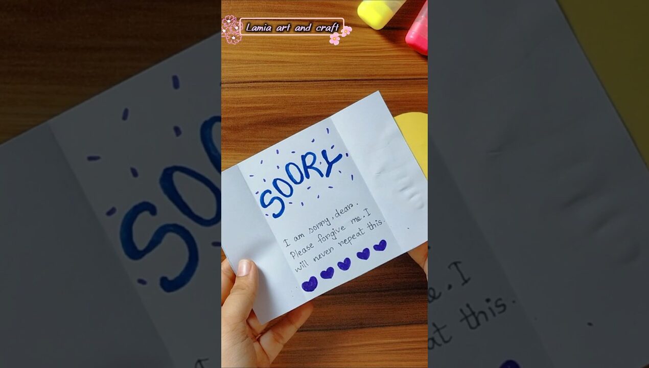 DIY Sorry Card 🥺 #youtubeshorts#card#ytshort#tiktok#art#craft#feed#diycard #shorts#greetingcard#diy