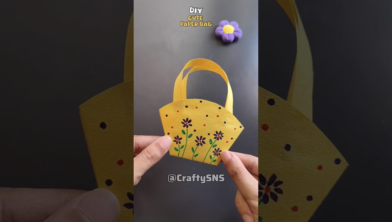 DIY paper bag 💛 #diy #craft #shorts #shortvideo #fyp