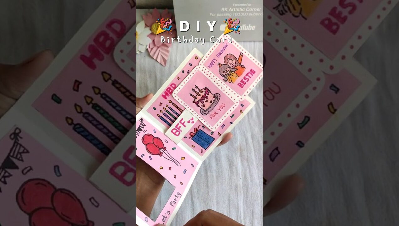 Diy Easy Birthday Pop-up Card Idea For BFF #trending #diy #foryou #papercraft #viral #bff #explore