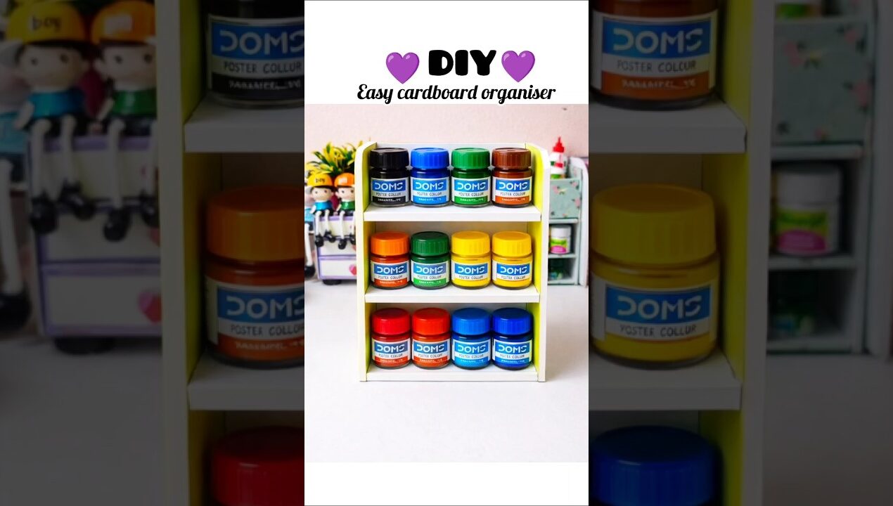 DIY easy cardboard colour organiser amazing craft idea ✨