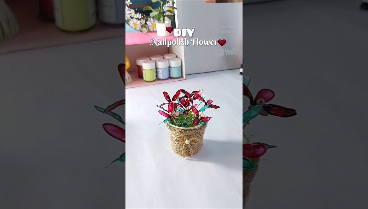 Diy nail polish flowers #diy #viralshort #viral