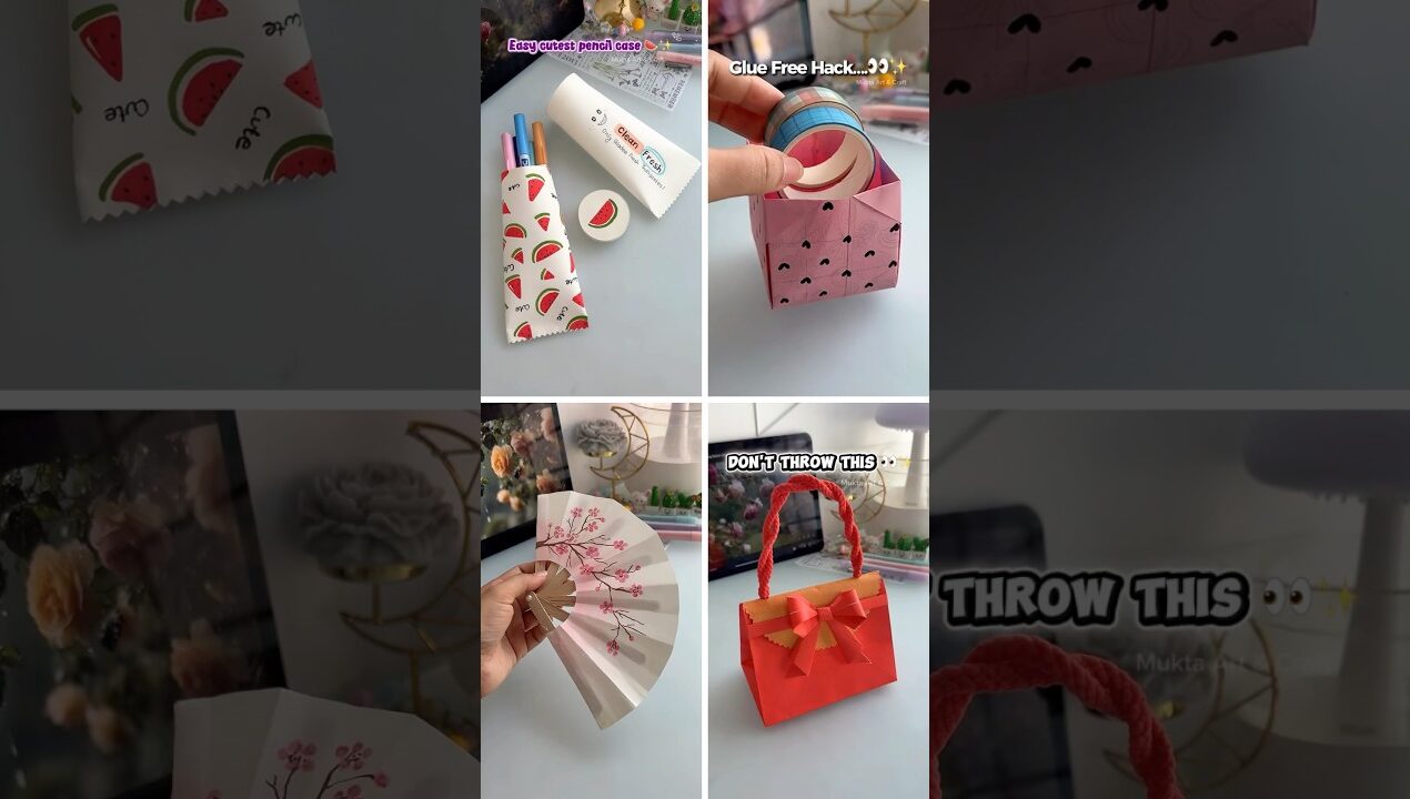 4 easy Craft ideas👀✨ #shorts #art #diy #craft #youtubeshorts