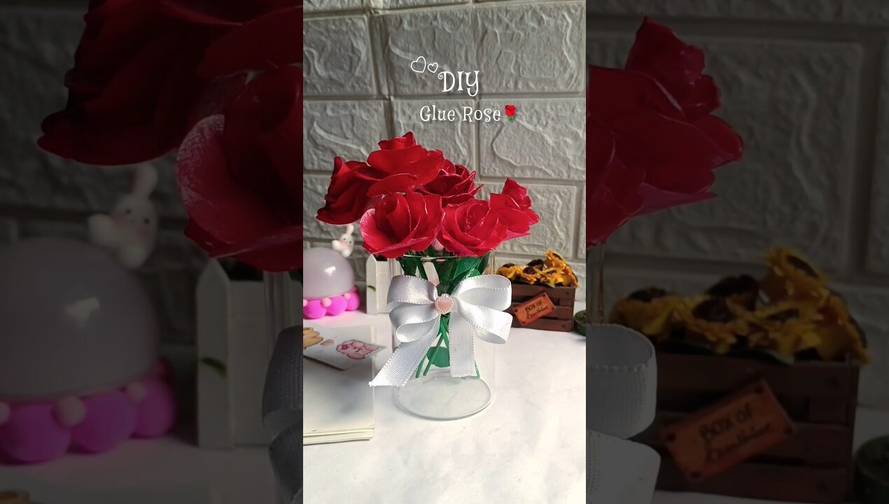 DIY Glue Rose 🌹#shorts #diy #viralvideo #homedecor #rose #craft