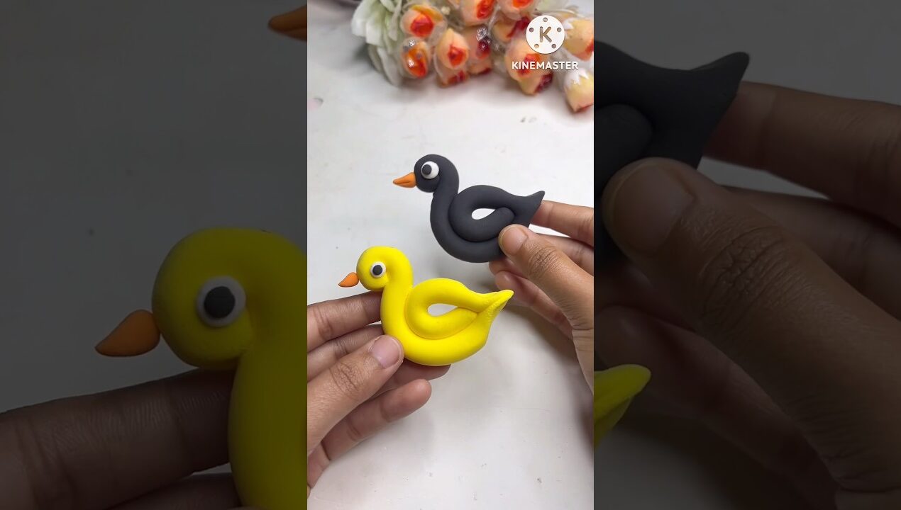DIY idea 💡 super clay diye duck banano 🌸#music #clay #trending #toys #artandcraft #art