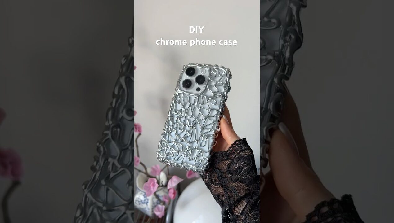 DIY chrome phone case📱 easy craft 📱hot glue 📱 tutorial