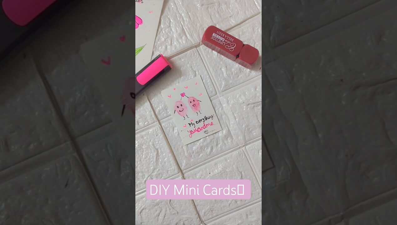 DIY Mini Cards For Your Favourite One's🩷 #diy #viralshorts #art #cards #minicards #artandcraftcorner