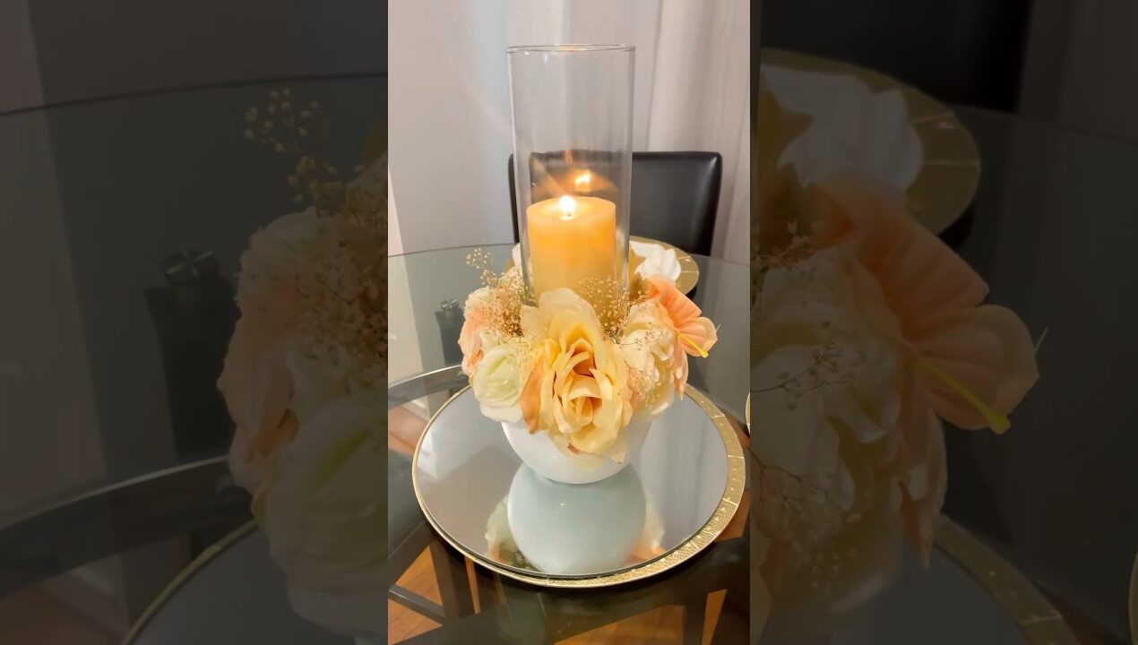 Easy table centerpiece ideas #diy #dollartree  #flowers #homedecor