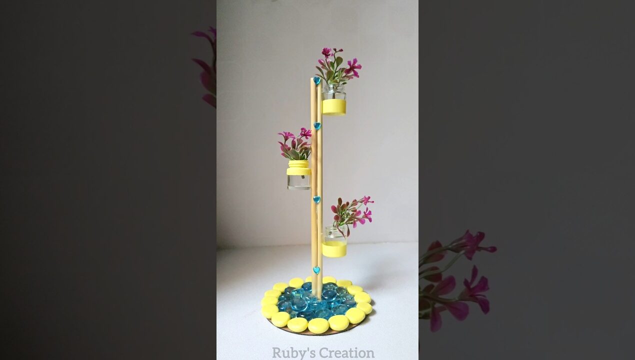 DIY Mini Planter from Waste Bottles | Aesthetic Home Decor 💛 #youtubeshorts