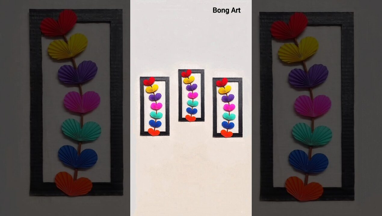 Easy Wall Decor Ideas #shorts #papercraft #wallhanging #cardboardcraft #homedecor #youtubeshorts