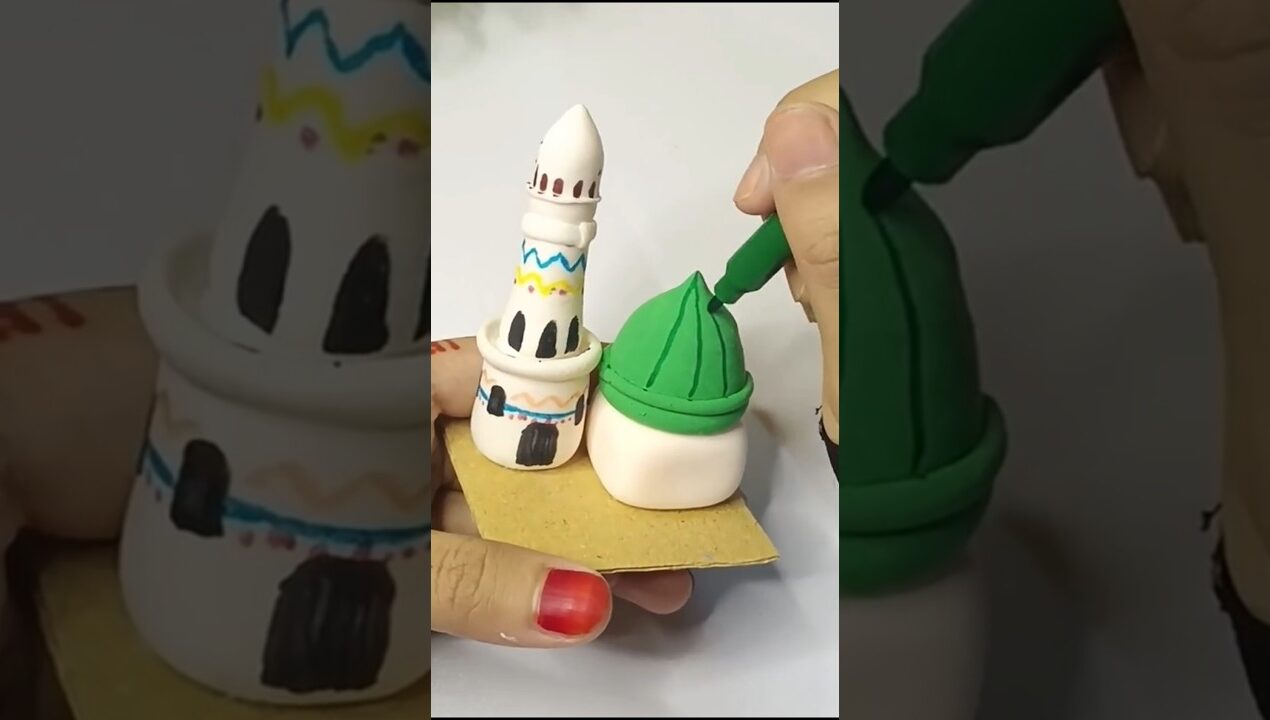 ক্লে দিয়ে মদিনাশরীফ তৈরি🌙✨ #diy #clay #clayart #shorts #modina