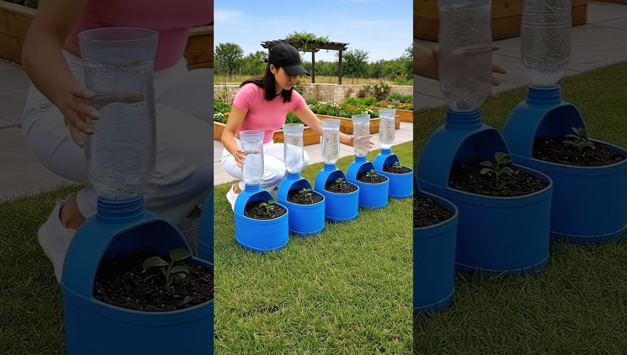 She Made a Beautiful Garden Using Plastic Bottles 😮🍅