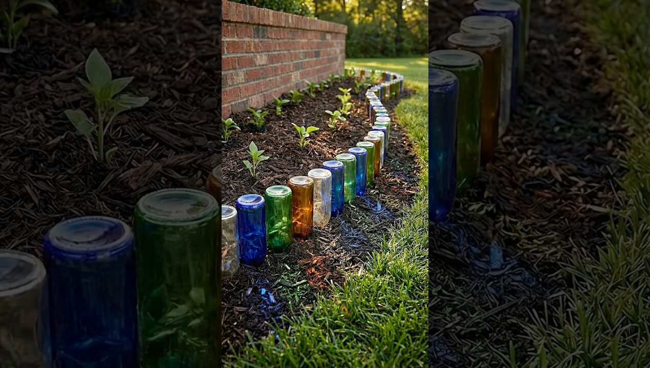 Old Wine Bottles Became STUNNING Garden Edging 🍷