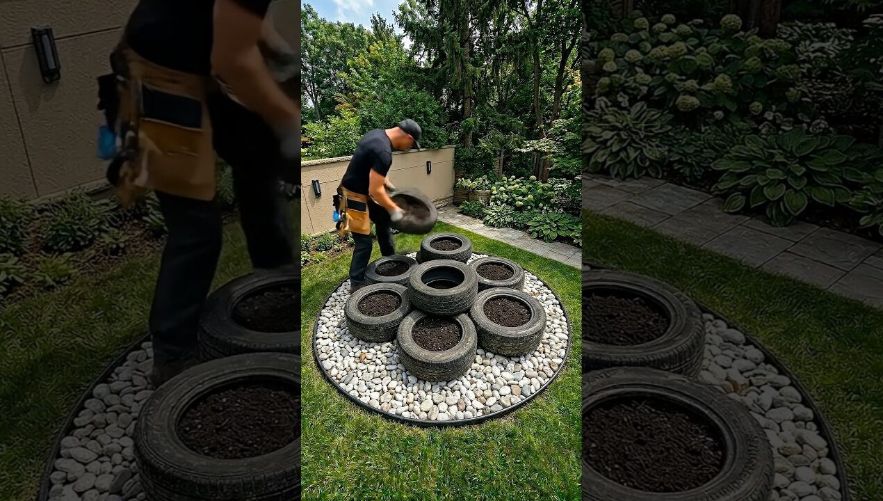 From Trash to Treasure: The Ultimate Tiered Tire Garden DIY #diy #upcycling #outdoorliving