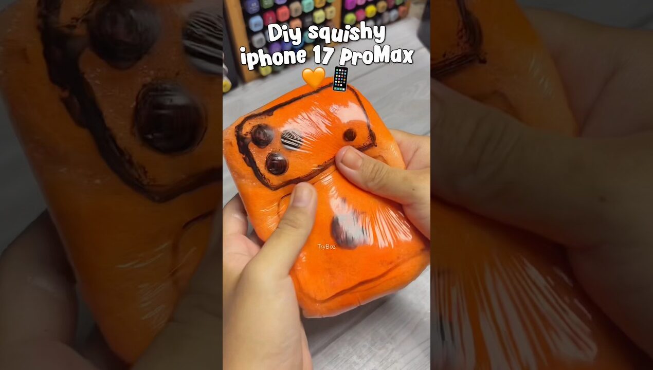 Diy Squishy Iphone 17 Orange 📱🧡 #diy #cute  #craft
