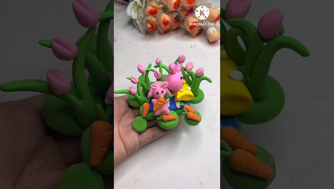 DIY idea 💞supar clay diye flower doll banano 🎄💕#diy #trend #painting #clay #creating