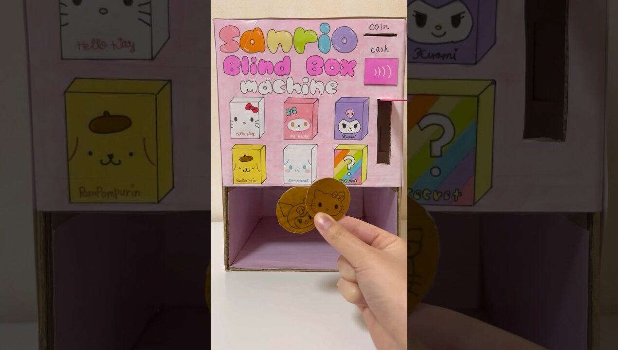 DIY Vending machine !#sanrio#hellokitty#pochacco#kuromi#papercraft#asmr#diy#blindbag#blindbox