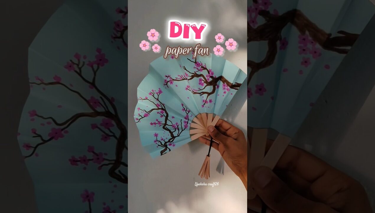 DIY paper fan tutorial🌸 #fyp #diy #paper #craftideas easy #handfan #2026 #shorts #ytshorts