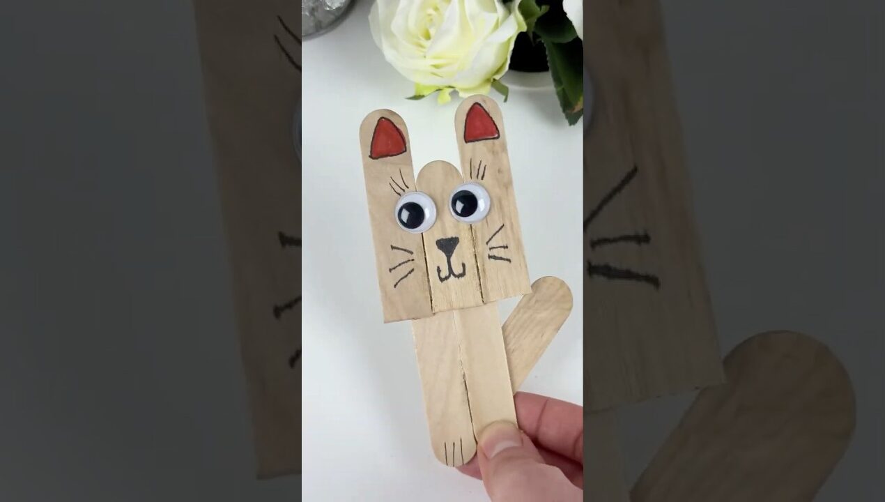 Popsicle kitty #diy #crafts #popsiclecrafts #diy #handmade #shorts #viral
