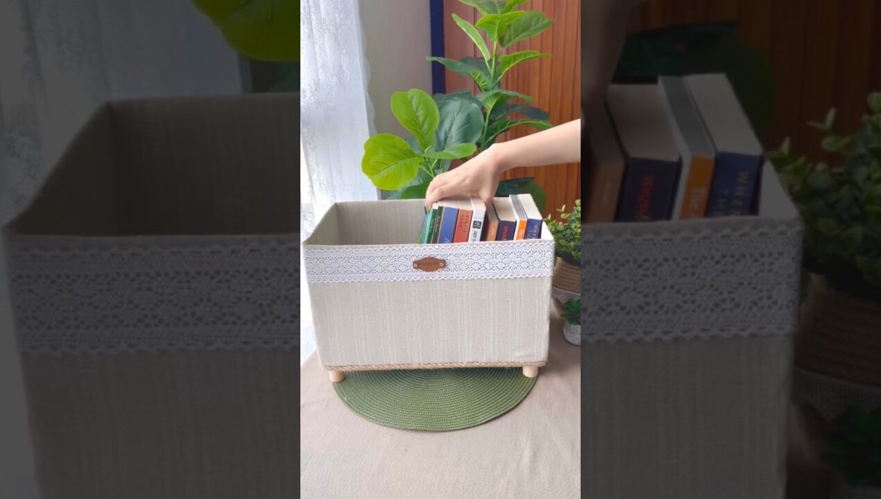 Turn Old Cardboard Box Into a Beautiful Storage Basket #diy #diyhomedecor
