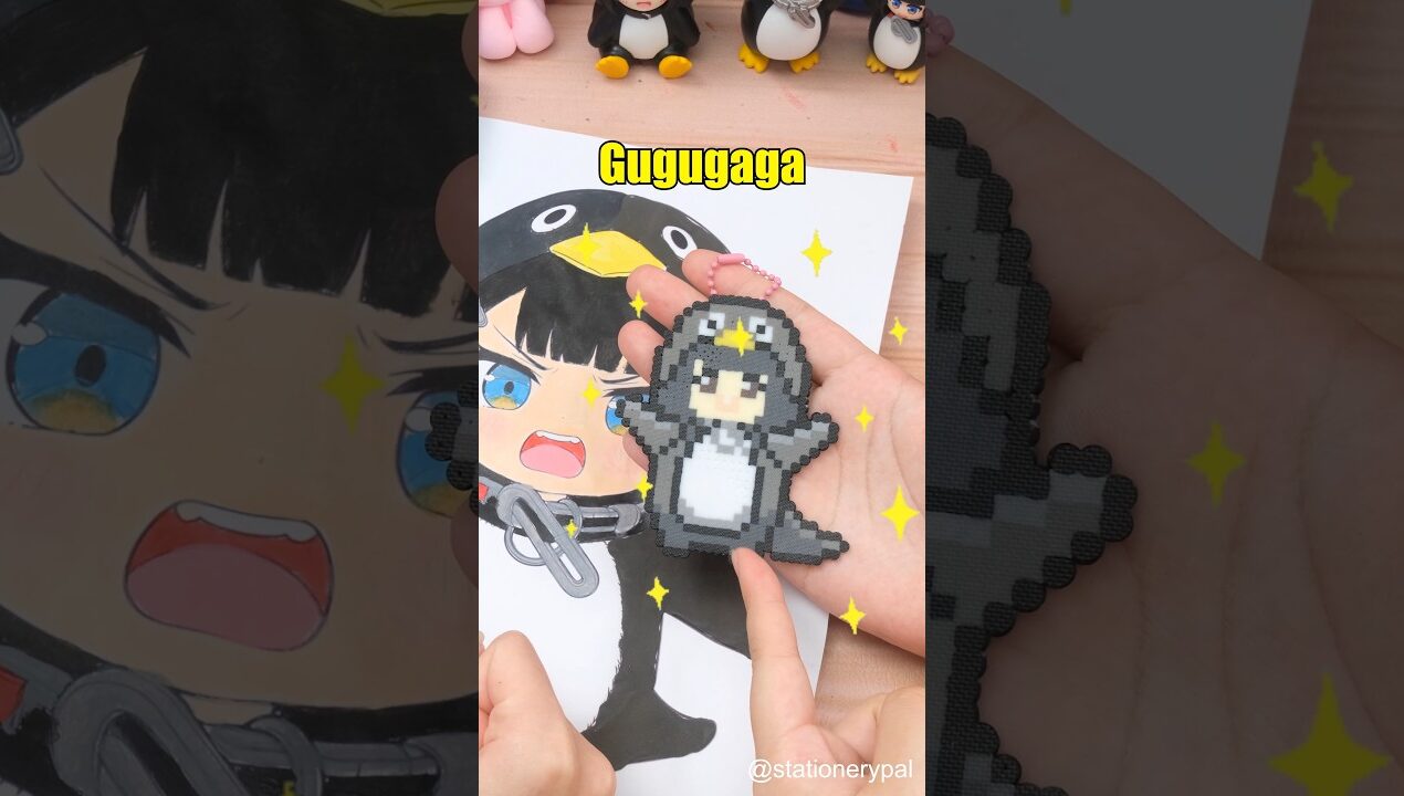 DIY This Cute Gugugaga Charm with Perler Beads 😏✨#shorts