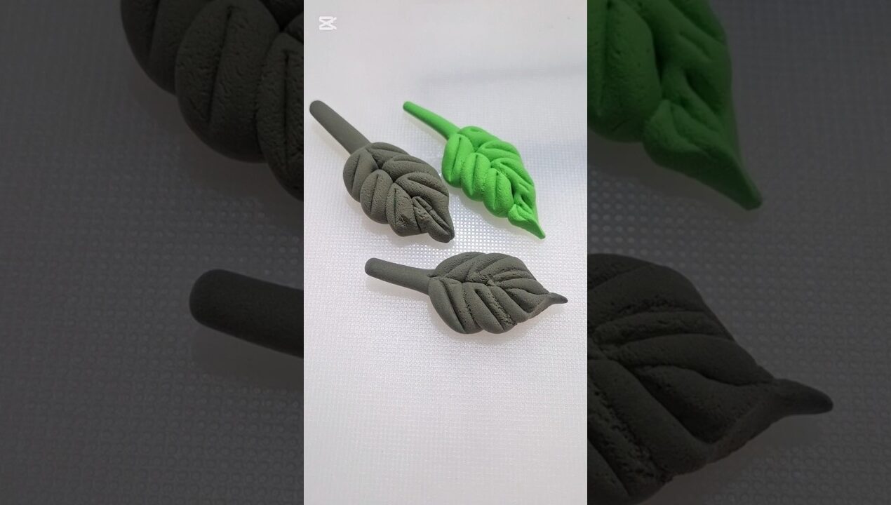 DIY idea 💞 How to make easily leaf🌿 with super clay #trend #funny #music #youtubeshorts #clay