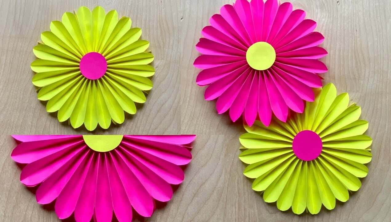 DIY paper rosettes | Paper flower for party decoration  #youtubeshorts #diy #craft #paper #flowers