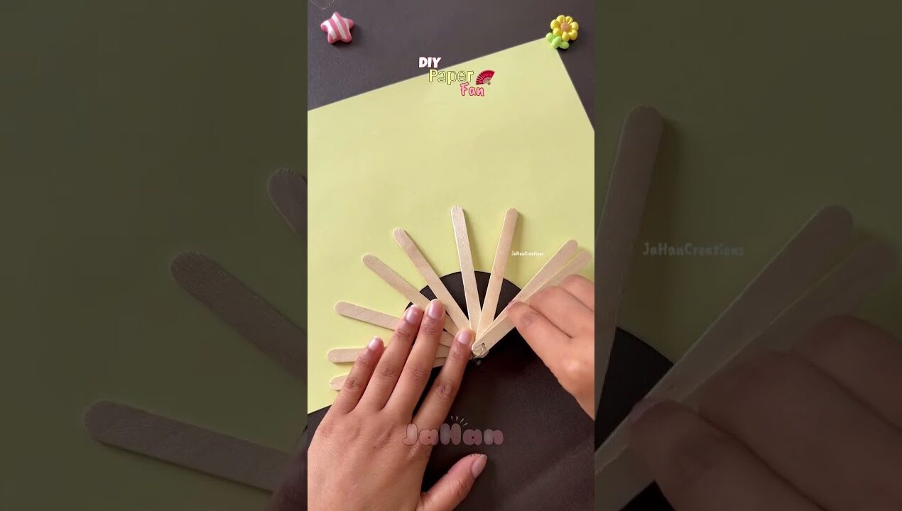 DIY Paper Fan in 2 minutes | Try it 👀 #diy #papercraft #shortvideo
