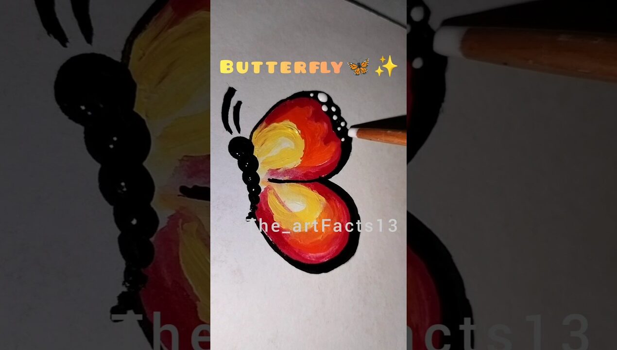 Painting Easiest Butterfly for Beginners🦋 🎨 #art #drawing #diy #shorts #painting #drawclimber
