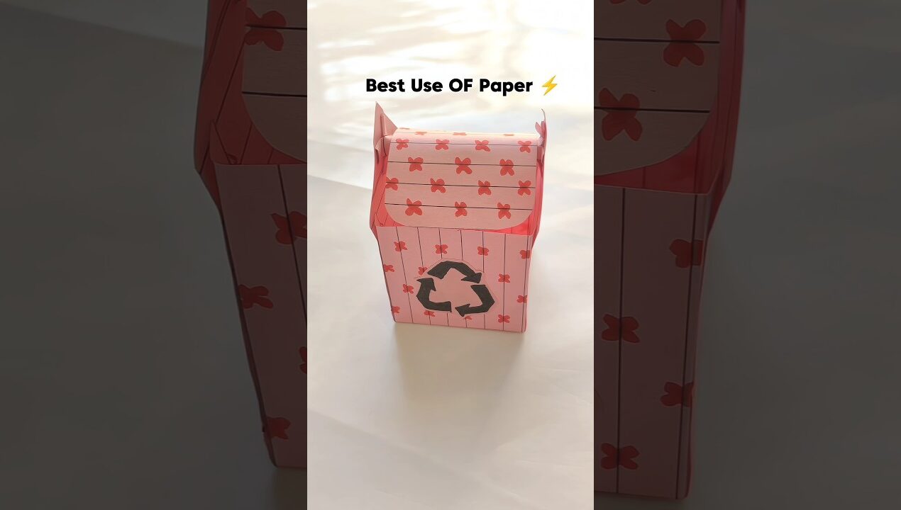 Don't Buy it, DIY IT ✂️🗑️DIY cute table dustbin​♻️#shorts #papercraft #dustin #ecofriendly