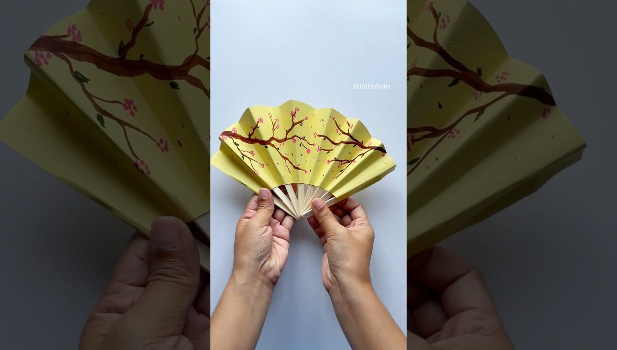 DIY Paper Fan 🪭 ✨ #papercraft