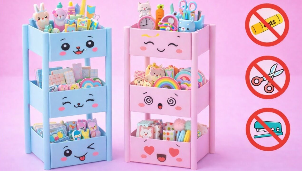 DIY paper organizer|No glue paper craft|Easy paper craft without glue|Paper box|Paper craft|Origami