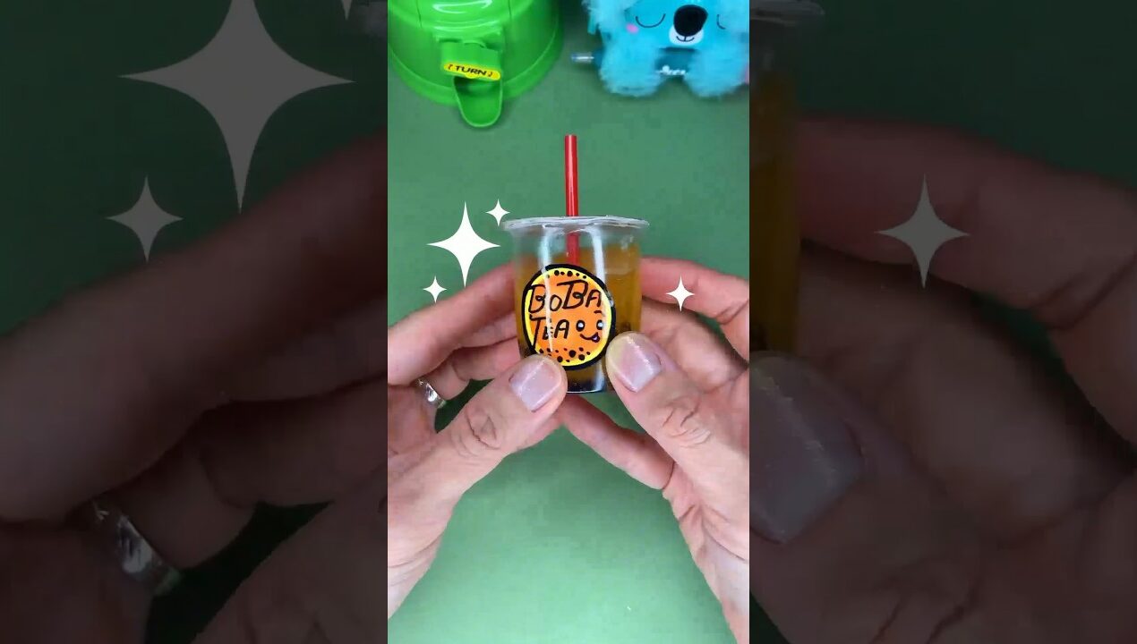 How to Make Boba Bubble Tea Miniature😍| Craft Tutorial | Easy DIY for Kids #shorts #miniature #diy