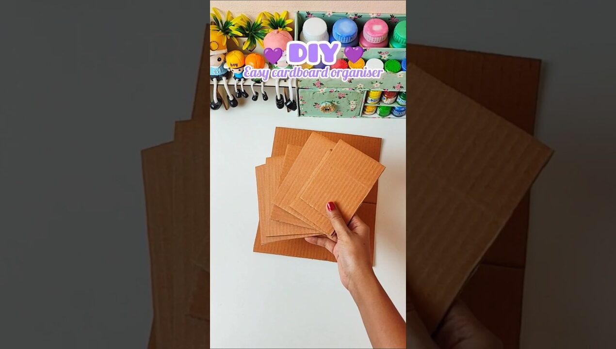 DIY waste cardboard useful organiser craft idea ✨💜