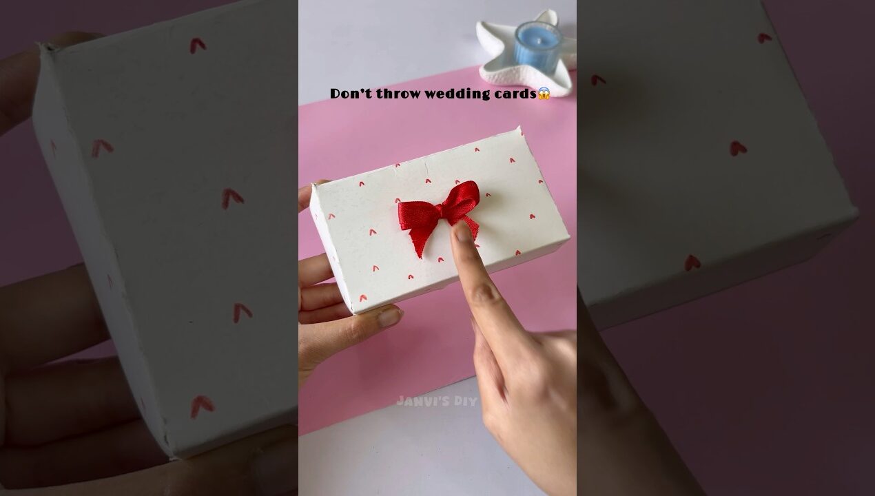 DIY cute Gift box using wedding card sheets
