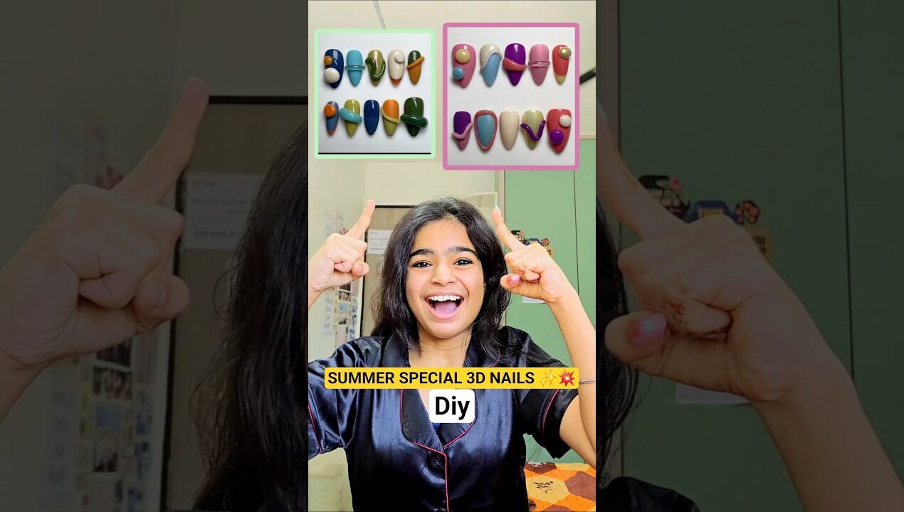 SUMMER SPECIAL 3D NAILS ✨️💥 #shorts #minivlog #ashortaday #tranding #vlog #diy #mehndi #nails