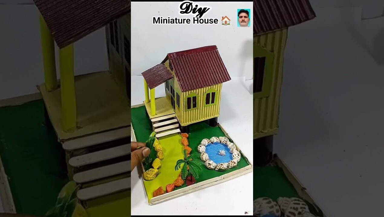 DIY  House Making from Cardboard #diy #craft #cardboardcraft #miniaturehouses #trending #handmade
