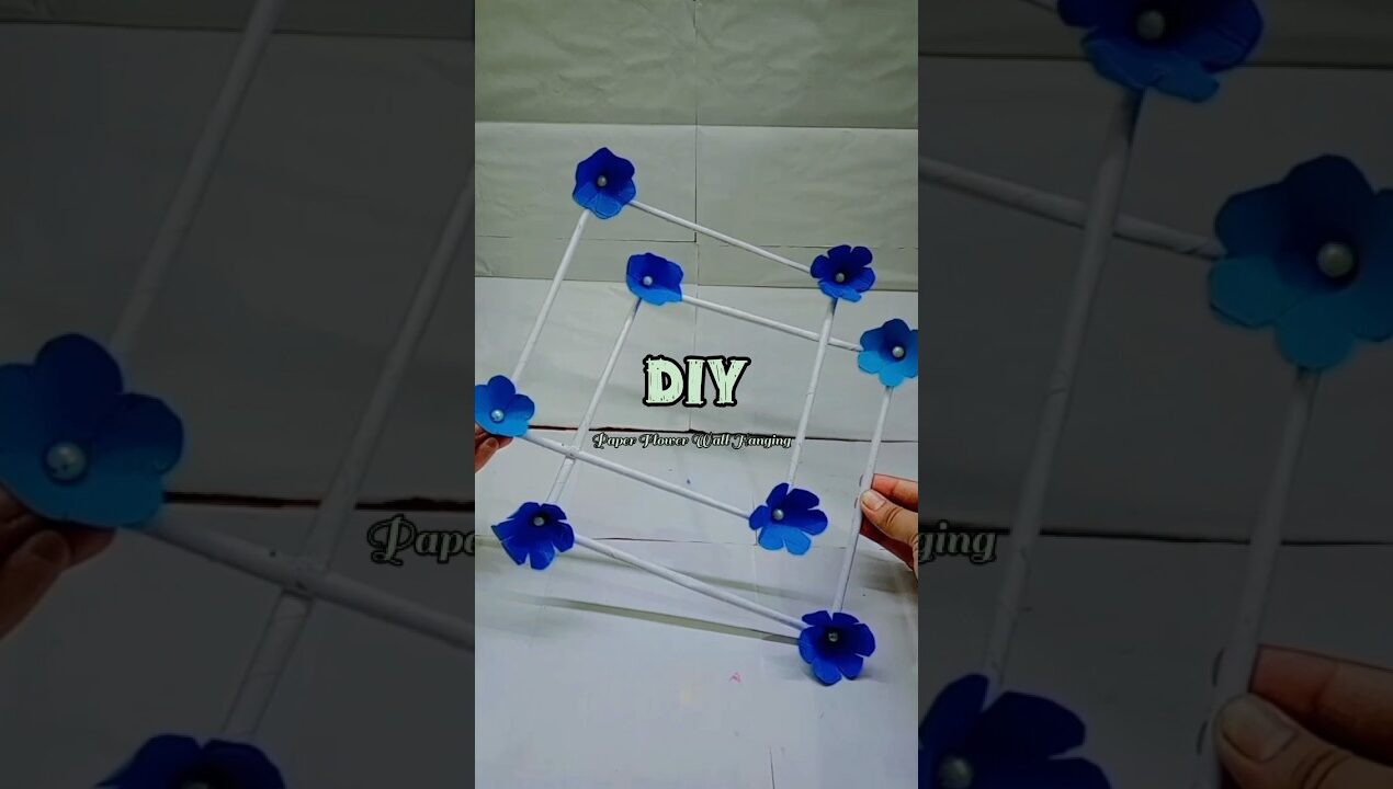 DIY paper flower wall hanging#short#paper wall hanging#videos#viral#trending#craft#Teena Banpuriya